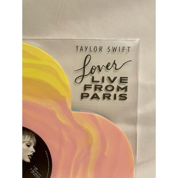 Taylor Swift Lover (Live From Paris) Heart Shaped Vinyl 2 pack NEW rare - Picture 2 of 5